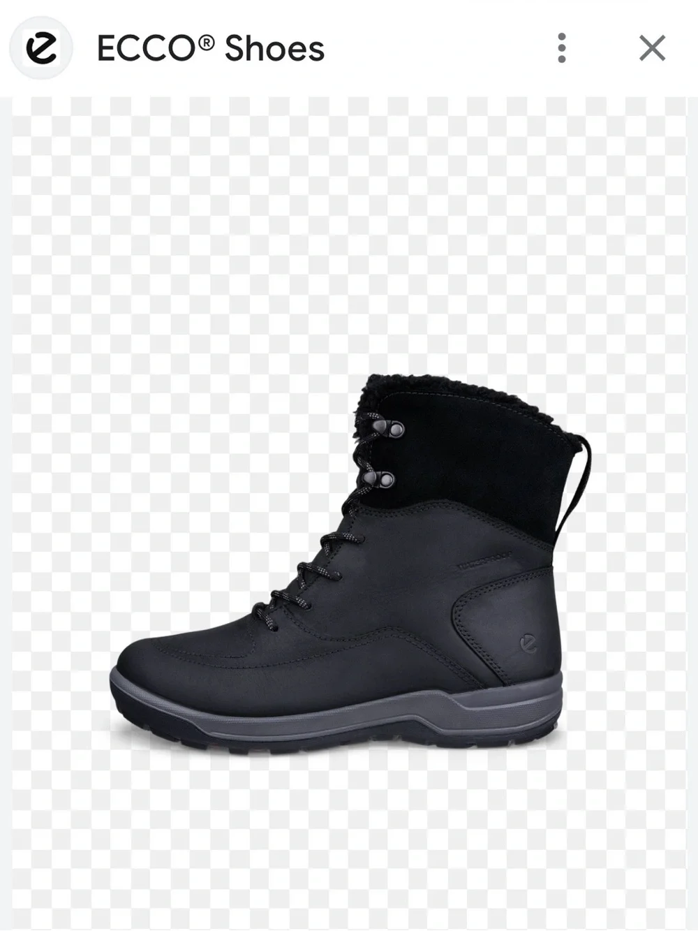 NWOB Ecco Lite Weight Trace Black Lace-Up Winter Boot